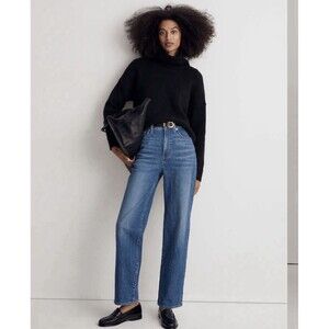 Madewell Women's Sadler Turtleneck Sweater Black Size XS Merino Wool Blend